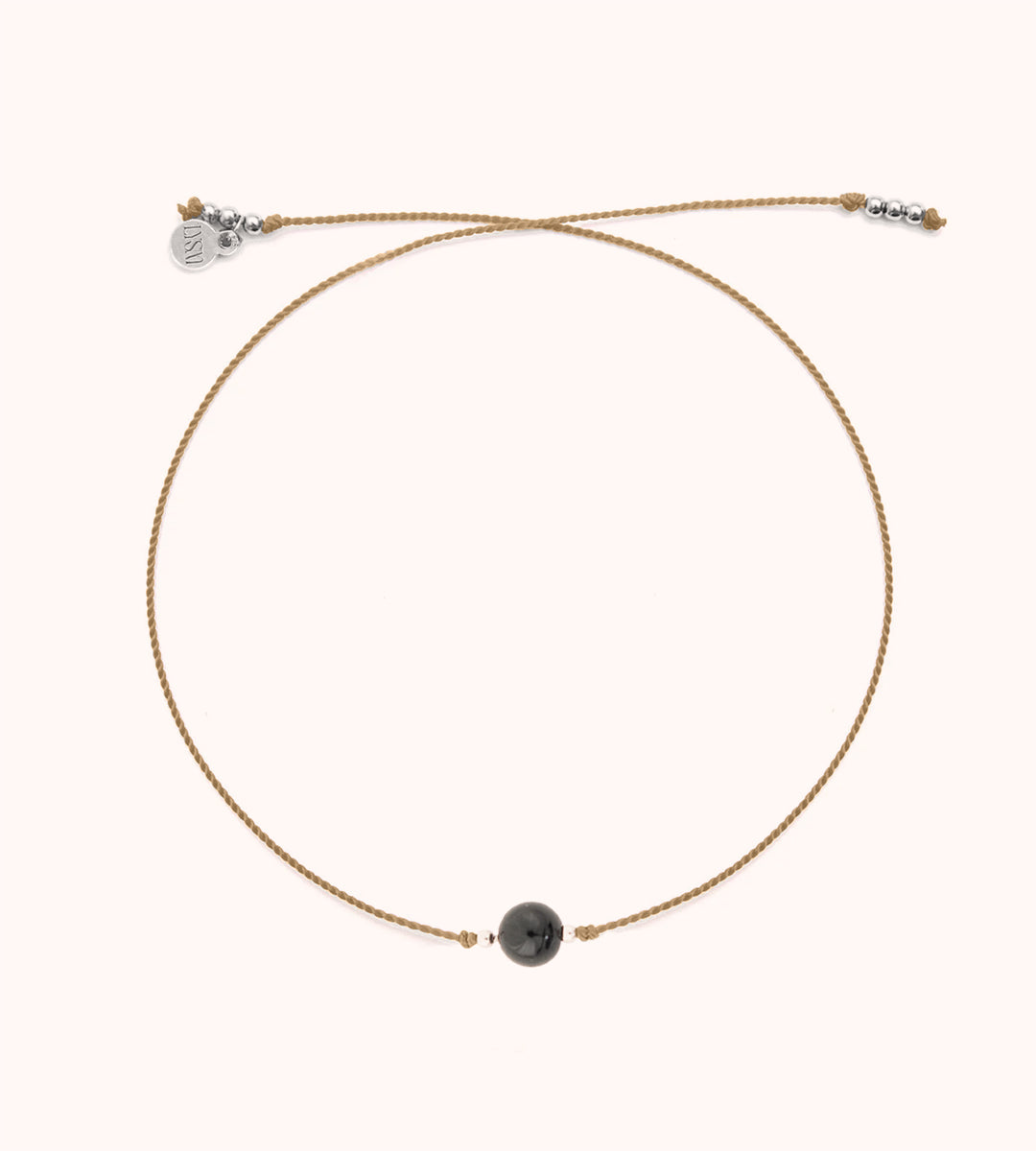 Glücksarmband mit runden Onyx dem Stein der Weisheit