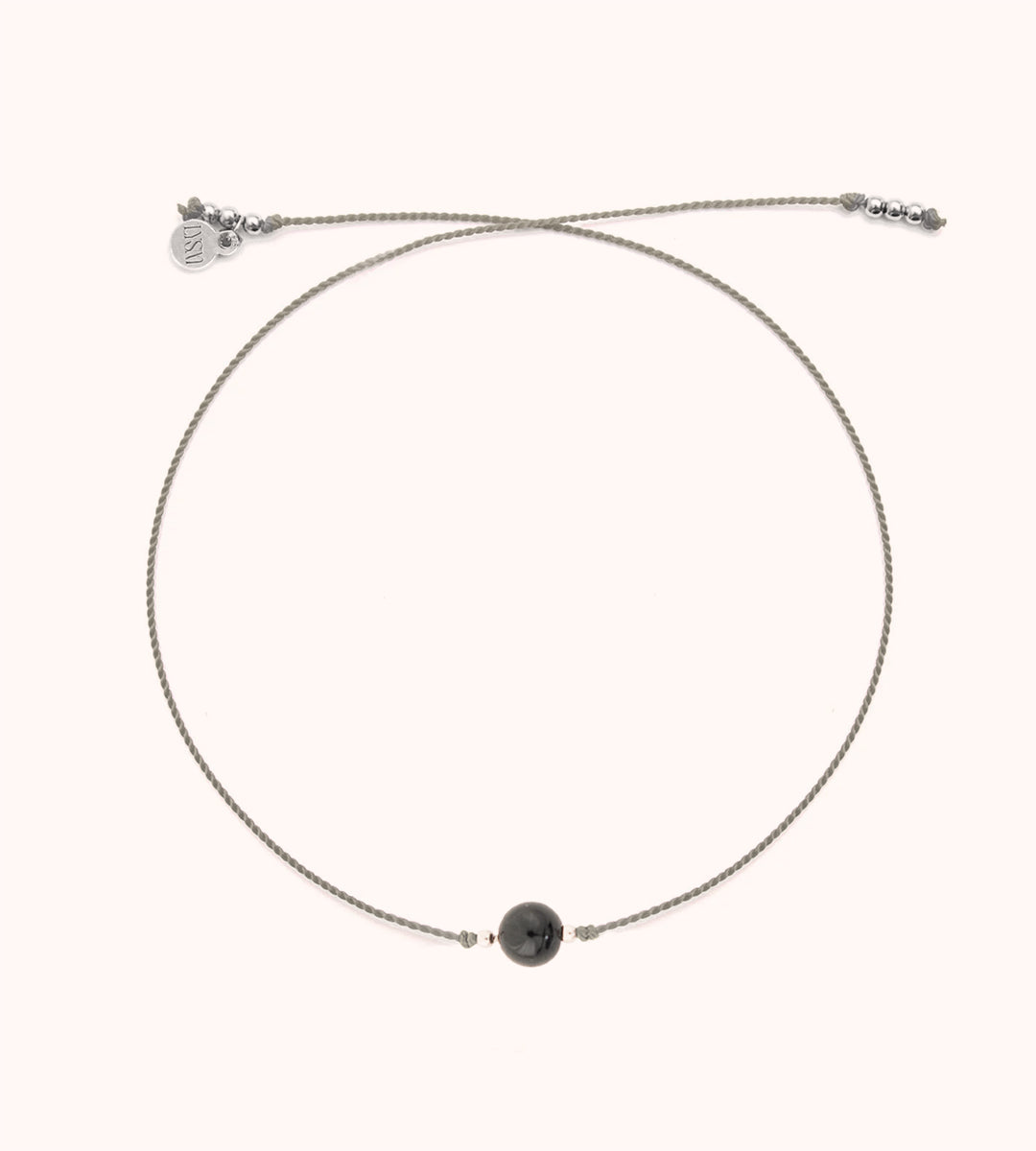 Glücksarmband mit runden Onyx dem Stein der Weisheit